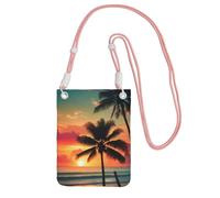 JEJEA Tropical Beach Palm Tree Print Crossbody Phone Bag For Women Men, Adjustable Strap Phone Purse, For Travel Shopping