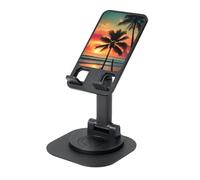 JEJEA Tropical Beach Palm Tree Print Rotating Cell Stand,Cell Phone Stand For Desk,Adjustable Phone Holder, For All Phones