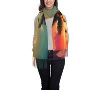 JEJEA Tropical Beach Palm Tree Print Women'S Pashmina Shawl Wrap For Evening Dress Bridesmaid Wedding Bridal Winter Soft Scarf