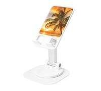 JEJEA Tropical Beach Palm Tree Sunset Print Rotating Cell Stand,Cell Phone Stand For Desk,Adjustable Phone Holder, For All Phones