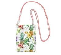 JEJEA Tropical Pineapple Print Crossbody Phone Bag For Women Men, Adjustable Strap Phone Purse, For Travel Shopping