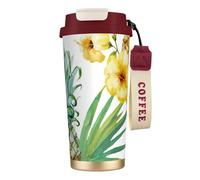 JEJEA Tropical Pineapple Print Stainless Steel Insulated Mugs, Double Wall Coffee Cups, Coffee Travel Mug for Home Office