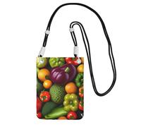 JEJEA Vegetable Fruit Print Crossbody Phone Bag For Women Men, Adjustable Strap Phone Purse, For Travel Shopping