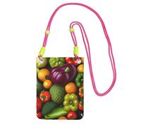 JEJEA Vegetable Fruit Print Crossbody Phone Bag For Women Men, Adjustable Strap Phone Purse, For Travel Shopping