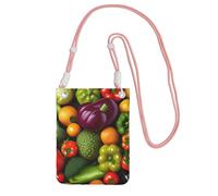 JEJEA Vegetable Fruit Print Crossbody Phone Bag For Women Men, Adjustable Strap Phone Purse, For Travel Shopping