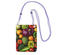 JEJEA Vegetable Fruit Print Crossbody Phone Bag For Women Men, Adjustable Strap Phone Purse, For Travel Shopping