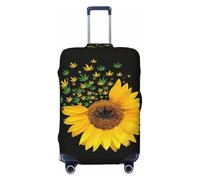JEJEA Weed with Sunflower Print Suitcase Cover Protector Travel Luggage Cover Suitcase Washable Baggage Covers Anti-Scratch
