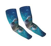 JEJEA West Indian Manatees Print Cooling Uv Sun Protection Arm Sleeves For Men Women, Sports Compression Sleeve For Outdoor