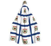 JEJEA West Virginia state flag print Halloween Hooded Cloak Cape Unisex for Cosplay, Christmas Party Favors Witchy Outfits