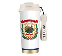 JEJEA West Virginia State Flag Print Stainless Steel Insulated Mugs, Double Wall Coffee Cups, Coffee Travel Mug for Home Office