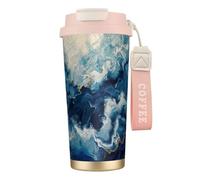 JEJEA Within The Tides Print Stainless Steel Insulated Mugs, Double Wall Coffee Cups, Coffee Travel Mug for Home Office