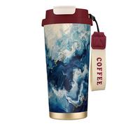 JEJEA Within The Tides Print Stainless Steel Insulated Mugs, Double Wall Coffee Cups, Coffee Travel Mug for Home Office