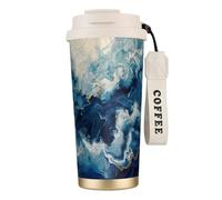 JEJEA Within The Tides Print Stainless Steel Insulated Mugs, Double Wall Coffee Cups, Coffee Travel Mug for Home Office