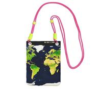 JEJEA World Map Print Crossbody Phone Bag For Women Men, Adjustable Strap Phone Purse, For Travel Shopping