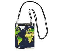 JEJEA World Map Print Crossbody Phone Bag For Women Men, Adjustable Strap Phone Purse, For Travel Shopping