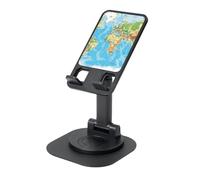 JEJEA World Map Print Rotating Cell Stand,Cell Phone Stand For Desk,Adjustable Phone Holder, For All Phones