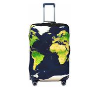 JEJEA World Map Print Suitcase Cover Protector Travel Luggage Cover Suitcase Washable Baggage Covers Anti-Scratch