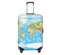 JEJEA World Map Print Suitcase Cover Protector Travel Luggage Cover Suitcase Washable Baggage Covers Anti-Scratch