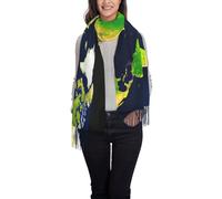 JEJEA World Map Print Women'S Pashmina Shawl Wrap For Evening Dress Bridesmaid Wedding Bridal Winter Soft Scarf