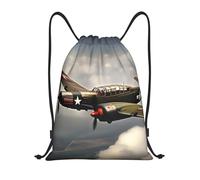 JEJEA World War 2 Aircraft Airplane 2-standard-scale-2_00x print Drawstring Backpack Drawstring Gym Bags Draw String Bags Backpack for Swimming, Beach