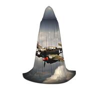 JEJEA World War 2 Aircraft Airplane 2-Standard-Scale-2_00x Print Halloween Cosplay Christmas Party Outfits Hooded Wizard Robe Halloween Cloak Medieval Renaissance