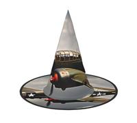 JEJEA World War 2 Aircraft Airplane 2-Standard-Scale-2_00x Print Women'S Large Witch Hat Witch Hat Witches Hats Halloween Cosplay Party Accessory