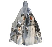 JEJEA Xmas Snowman print Halloween Hooded Cloak Cape Unisex for Cosplay, Christmas Party Favors Witchy Outfits