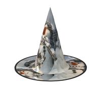 JEJEA Xmas Snowman Print Women'S Large Witch Hat Witch Hat Witches Hats Halloween Cosplay Party Accessory