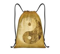 JEJEA Yin Yang Symbol print Drawstring Backpack Drawstring Gym Bags Draw String Bags Backpack for Swimming, Beach