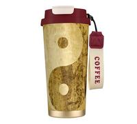 JEJEA Yin Yang Symbol Print Stainless Steel Insulated Mugs, Double Wall Coffee Cups, Coffee Travel Mug for Home Office