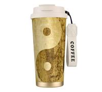 JEJEA Yin Yang Symbol Print Stainless Steel Insulated Mugs, Double Wall Coffee Cups, Coffee Travel Mug for Home Office