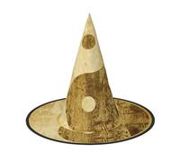 JEJEA Yin Yang Symbol Print Women'S Large Witch Hat Witch Hat Witches Hats Halloween Cosplay Party Accessory