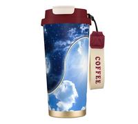JEJEA Yin Yang World Print Stainless Steel Insulated Mugs, Double Wall Coffee Cups, Coffee Travel Mug for Home Office