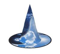 JEJEA Yin Yang World Print Women'S Large Witch Hat Witch Hat Witches Hats Halloween Cosplay Party Accessory