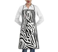 JEJEA Zebra Print Print Kitchen Bib Apron Water And Oil Resistant, Cooking Kitchen Chef Apron For Women Men