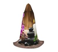 JEJEA Zen Stone Print Halloween Cosplay Christmas Party Outfits Hooded Wizard Robe Halloween Cloak Medieval Renaissance