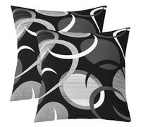 jejeloiu Abstract Art Square Cushion Covers Set of 2 20 x 20-Inch Black Gray Reversible Throw Pillow Covers Geometric Pillow Covers Home Decor Modern Art Retro Art Decor Outdoor Pillows Covers
