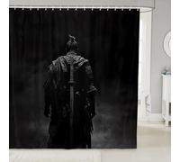 jejeloiu Kids Samurai Shower Curtain Japanese Samurai Bathroom Accessories Warrior Bushido Bath Curtain Boys Girls Swordsmen Teens Bedroom Decor 72"x72"