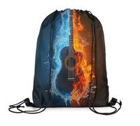 jejeloiu Music Drawstring Backpack 13x15.7inch Music Notes Pink Gym String Bag Romantic, Blue Red Black, 13x15.7inch, Daypack Backpacks