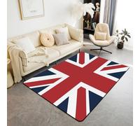 jejeloiu The Union Flag Area Rug 3x5 The Union Jack British Flag Living Room Rugs, Reversible Square Print Indoor Floor Mat Room Decor Accent Rug