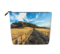 Jeju Island Korea Patterned Women's Cosmetic Bag, Single Layer Toiletry Bag, Suitable for Daily Storage, Travel, and Business Trips.