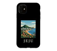 Jeju South Korea Coastal Island Vintage Travel Artwork Case for iPhone 11