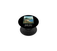 Jeju South Korea Coastal Island Vintage Travel Artwork PopSockets Adhesive PopGrip