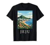 Jeju South Korea Coastal Island Vintage Travel Artwork T-Shirt