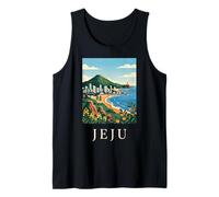 Jeju South Korea Coastal Island Vintage Travel Artwork Tank Top