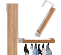 JEJUWE 2PCS Foldable Over Door Hooks for Bedrooms Over The Door Hangers Space Saving Non-Slip Straps Drying Laundry Rack Hooks White for Hanging Clothes Towels Coats Backpacks Hats