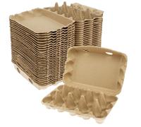 JEJUWE 450 x Half Dozen Egg Boxes x 30 Pieces 3x5 Style Egg Cartons, Traditional Fibre Eggs Box, Reusable and Biodegradable. Packs are Designed to Take Chicken Eggs from Small to Extra Large