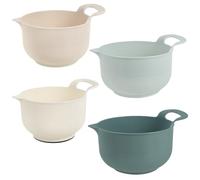 JEJUWE 4Pcs Plastic Mixing Bowl Set Reusable Plastic Nesting Mixing Bowl Multifunctional Nesting Container for Kitchen Cooking Baking(Green)