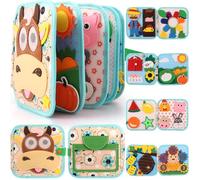 JEJUWE Farm Theme Busy Book for 1 2 3 Year Olds Baby Quiet Sensory Book Toys Creative Felt Volume for Preschool Learning Kid Baby(Mavericks)