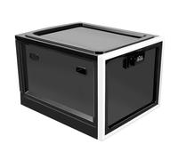 JEJUWE Medicine Lock Box with 3-Digit Combination Locks 3.6 Gallon Lockable Storage Box Clear Medication Lockable Container for Home, Office, Dorm, and Fridge (Black)